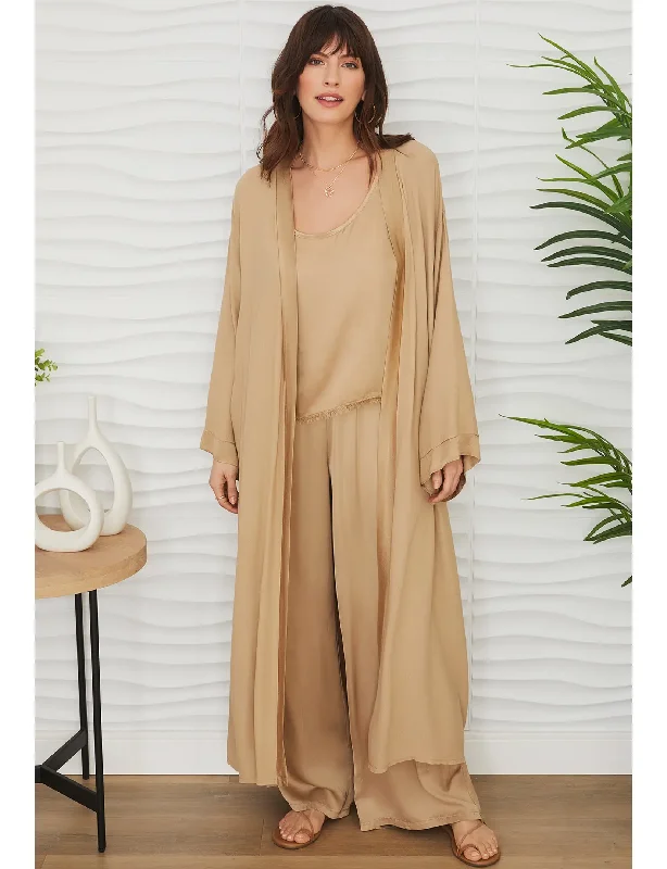 Lightweight Long Cardigan, Camel