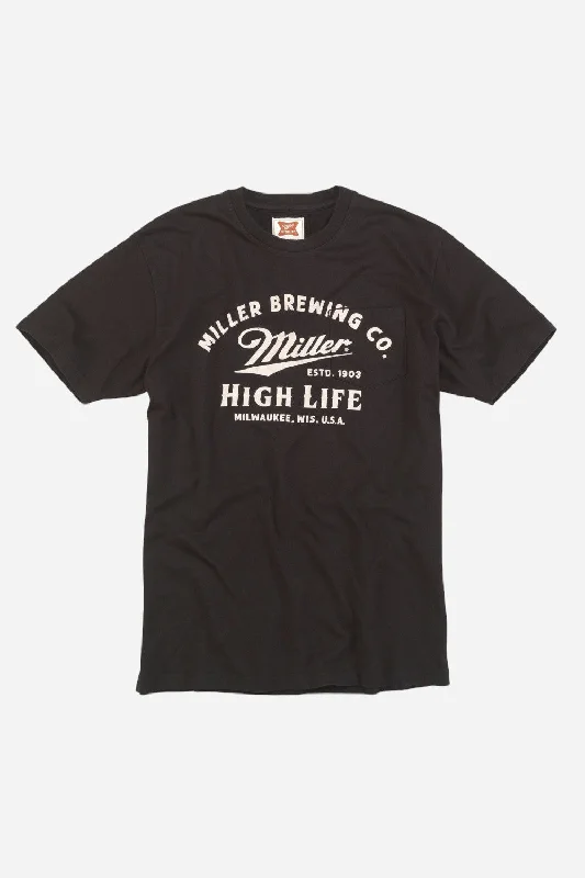 American Needle Miller High Life Burton Pocket Tee in Black