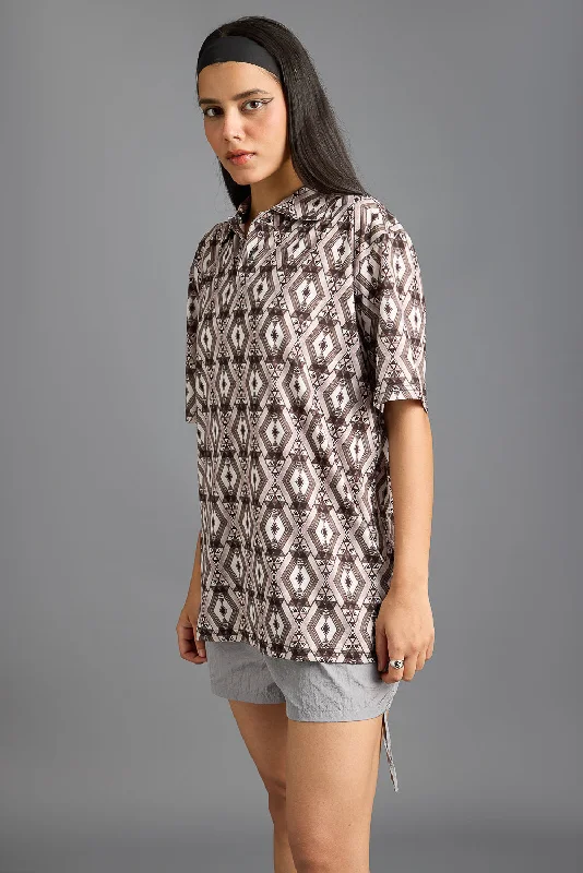 Modernist Print Women's Polo T-Shirt