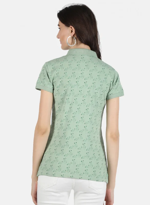 Women Green Printed T-Shirt