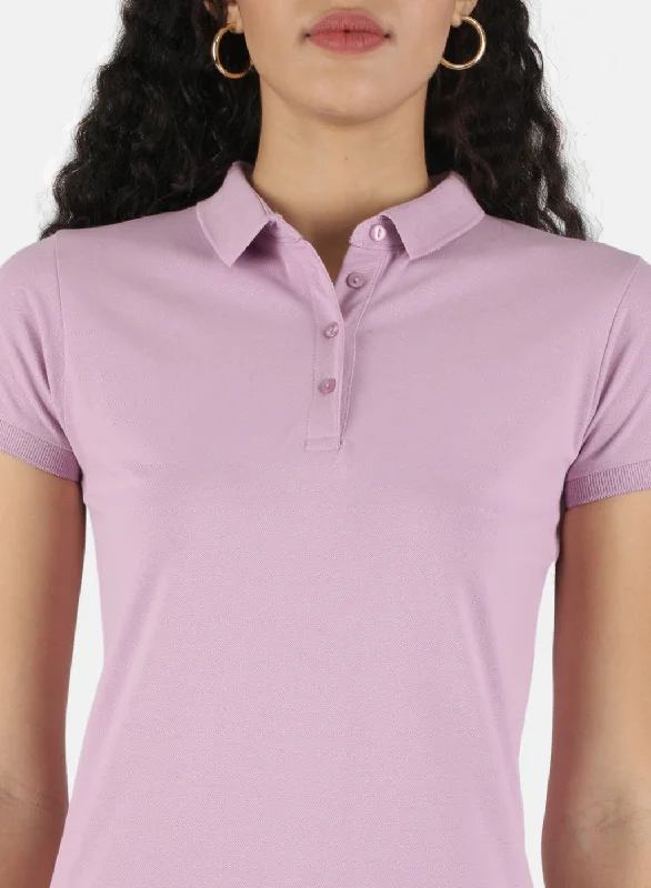 Women Purple Plain T-Shirt