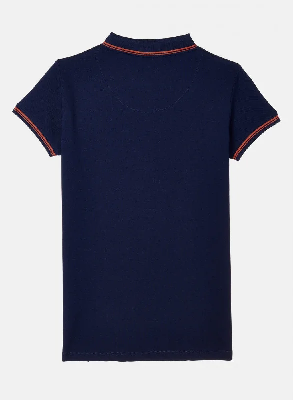 Womens Blue Plain T-Shirt