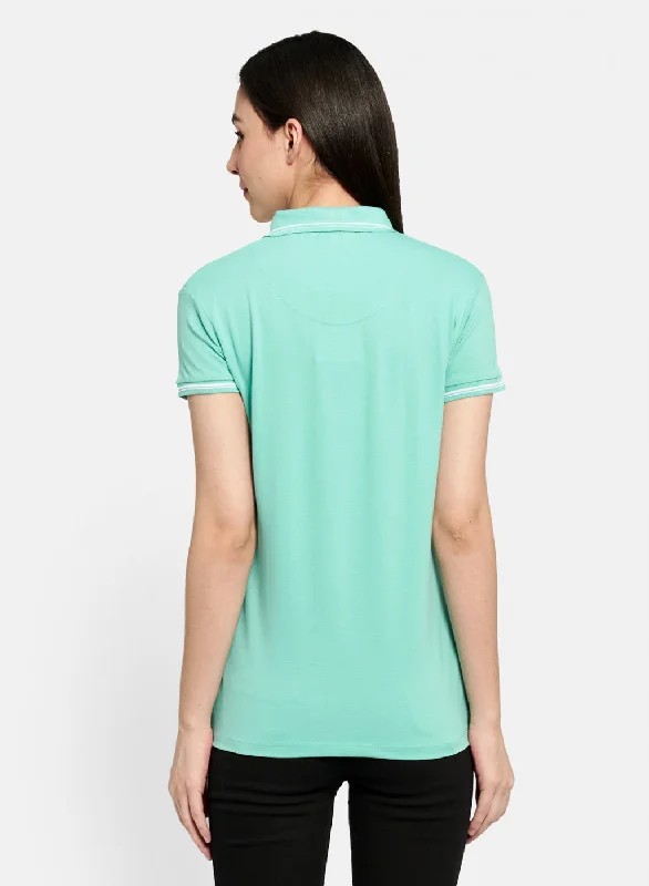 Womens Blue Plain T-Shirt