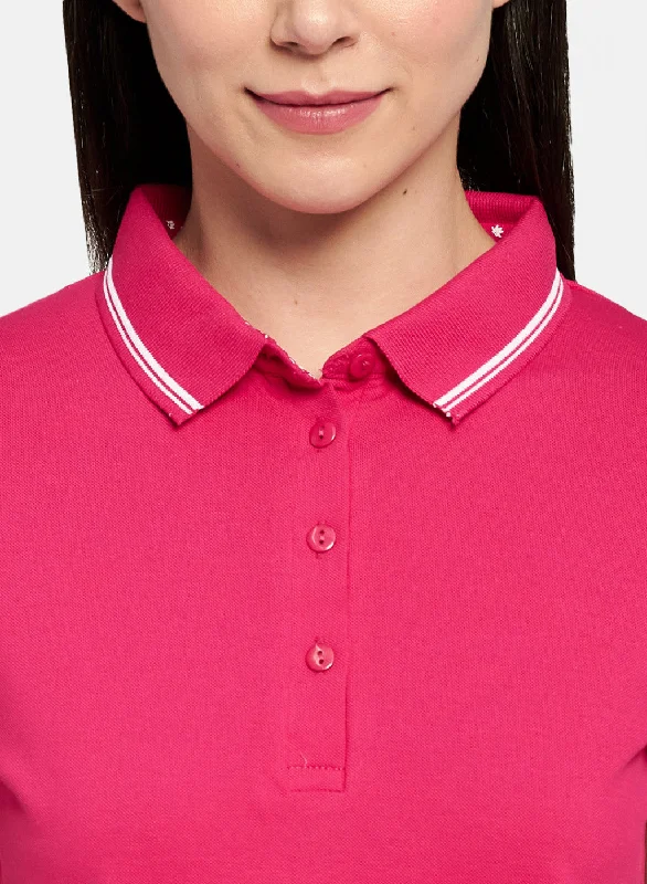 Womens Pink Plain T-Shirt