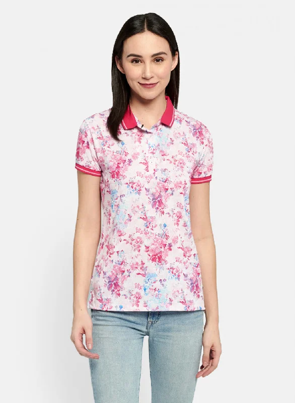 Womens Pink Printed T-Shirt