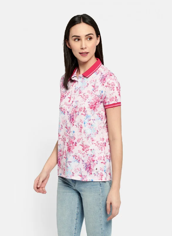 Womens Pink Printed T-Shirt