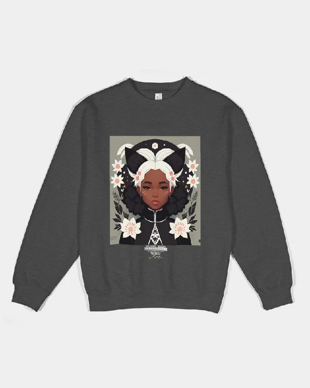 Nubian girl silver fox Unisex Premium Crewneck Sweatshirt | Lane Seven