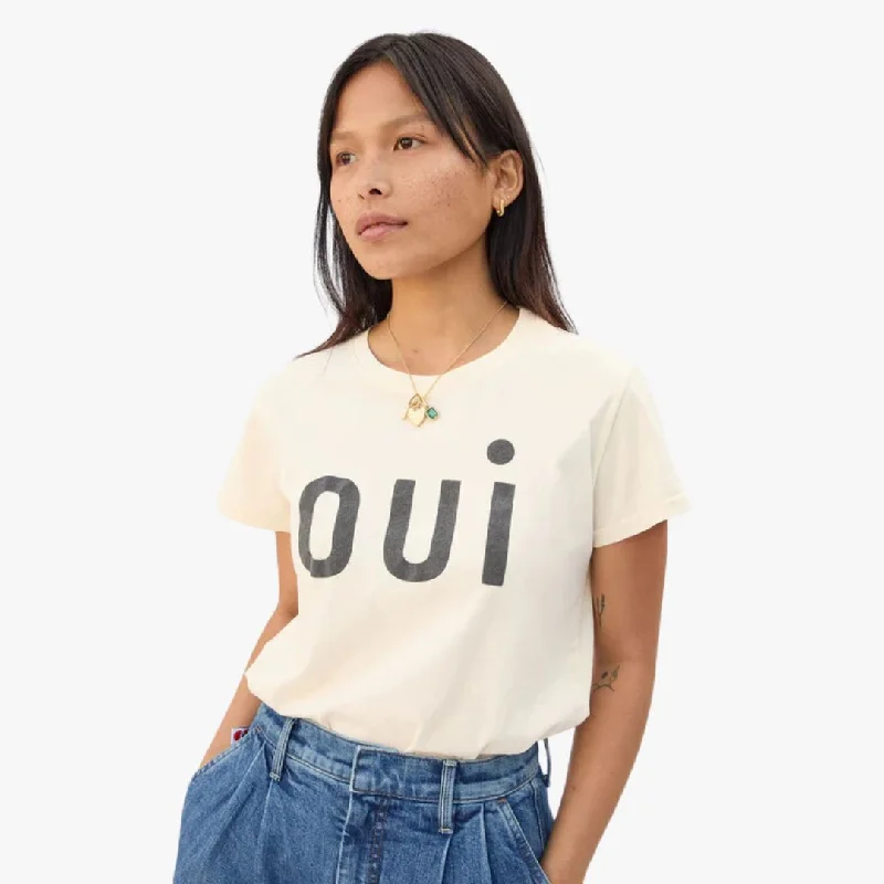 ""Oui"" Classic Tee (Cream + Black)