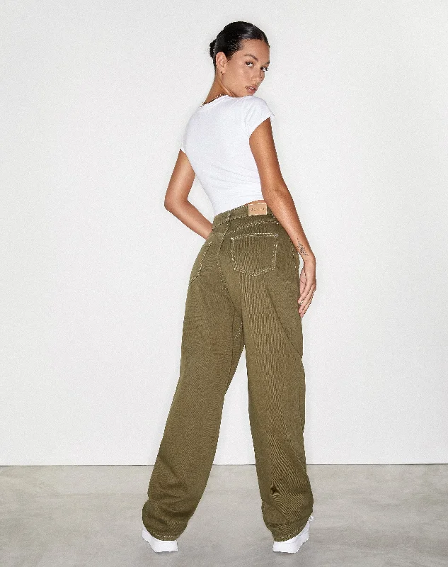 Parallel Jeans in Military Green