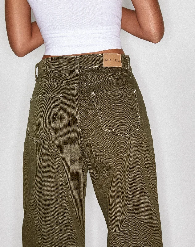 Parallel Jeans in Military Green