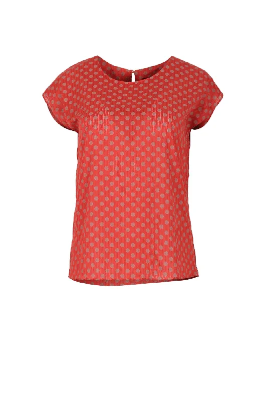 Polka Dot Tee Orange in Seersucker