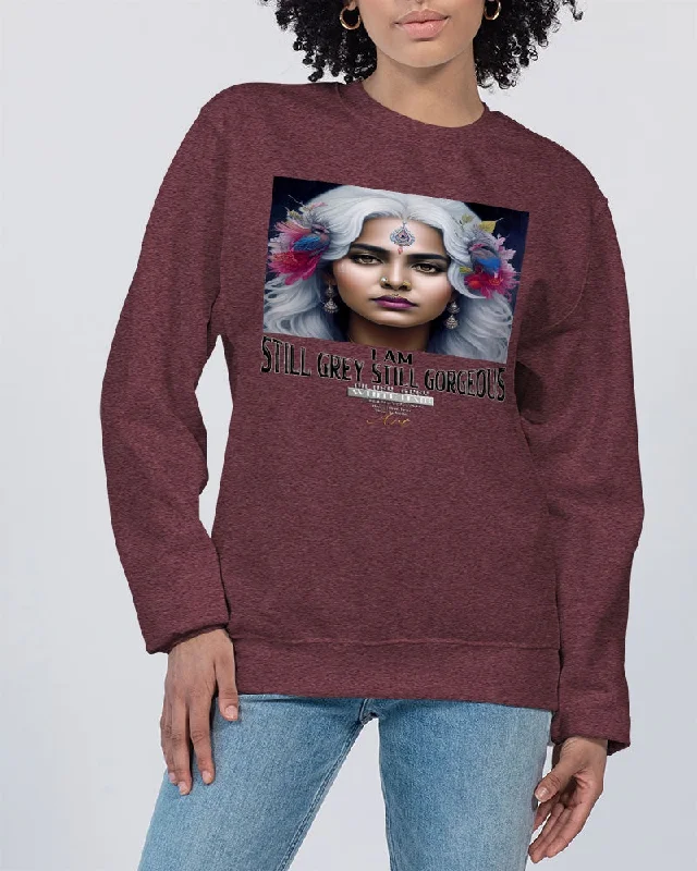 Promoting Indian women with silver grey hair Unisex Sweatshirt | Champion