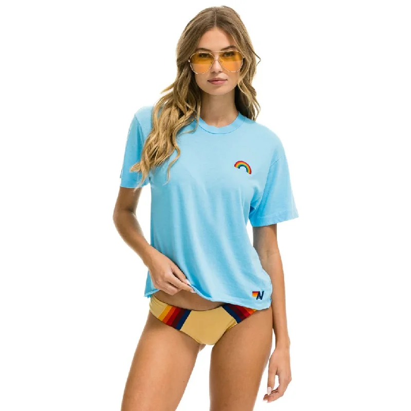 Rainbow Embroidery Boyfriend Tee (Sky)