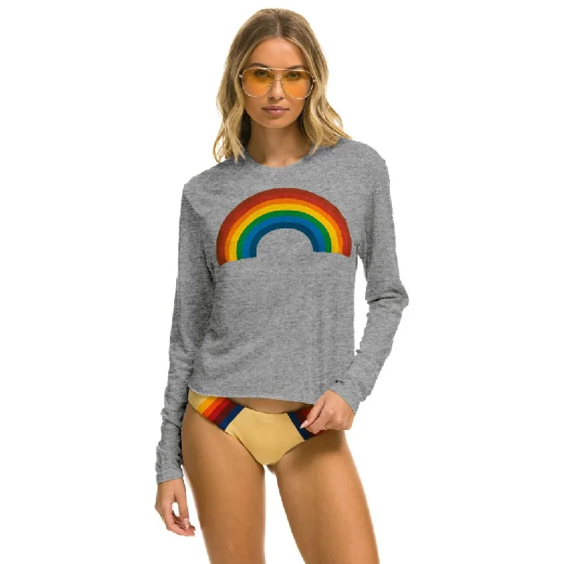 Rainbow Long Sleeve Boyfriend Tee (Heather Grey)