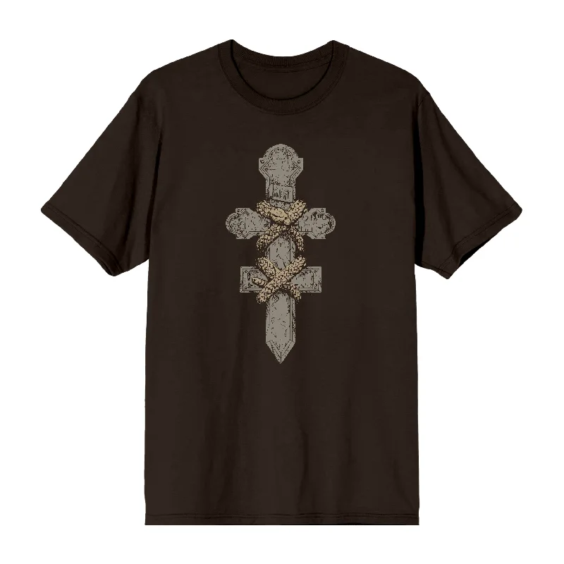 Double Cross With Snake Brown Tee