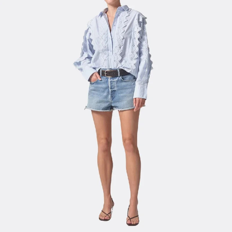 Shay Popover With Scalloped Trim Shirt (Santa Cruz)