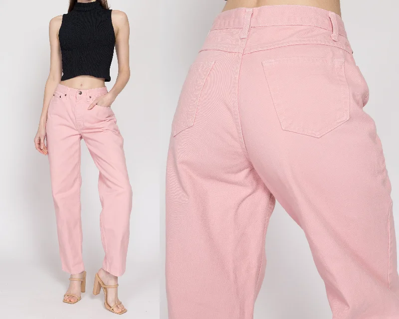 Small 90s Blush Pink High Waisted Jeans 26.5""