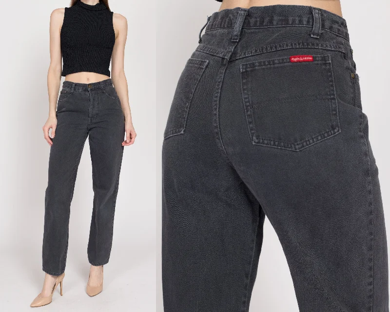 Small 90s Faded Black High Waisted Jeans 27""