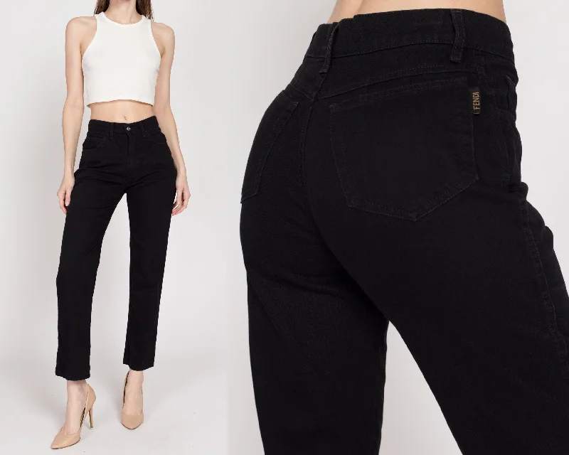 Small 90s Fendi Black High Waisted Jeans 26""