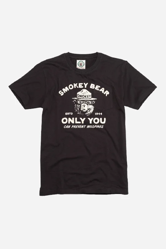 American Needle Smokey Bear Burton Pocket Tee in Black