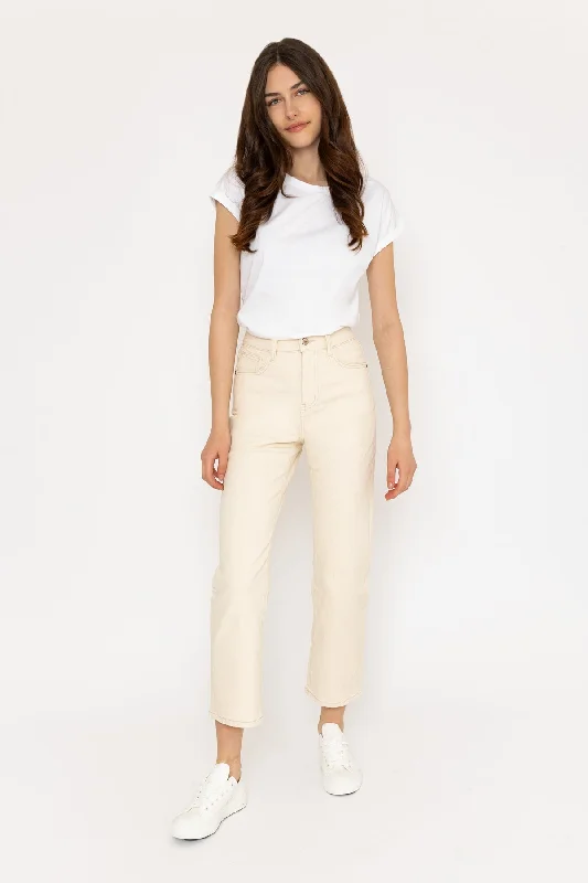 Solange Cream Straight Leg Jeans