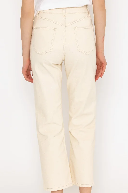 Solange Cream Straight Leg Jeans