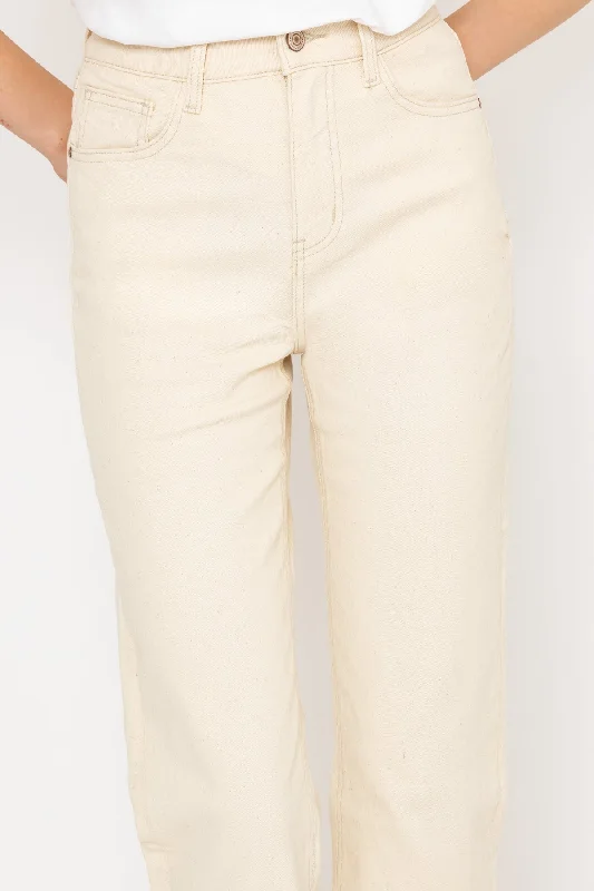 Solange Cream Straight Leg Jeans