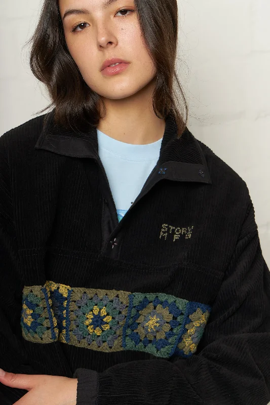 Polite Pullover Black Corduroy