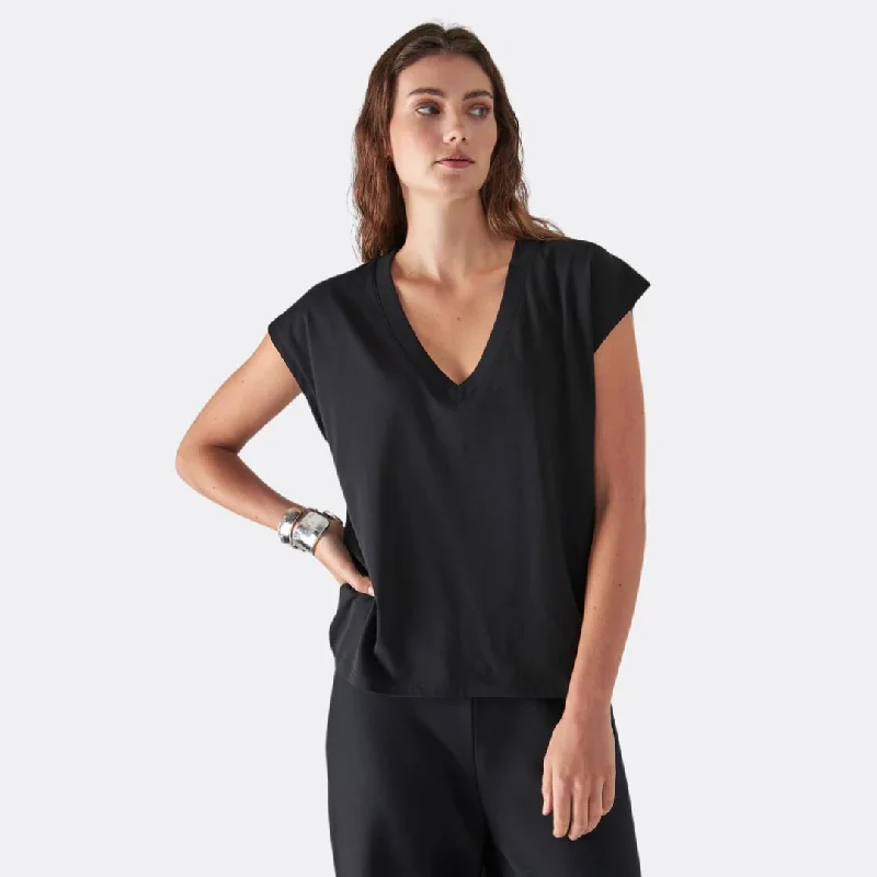 Iconic V-Neck Dolman Tee (Black)