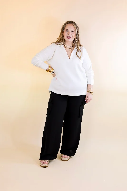 Sunday Stroll Wide Leg Cargo Pant in Black