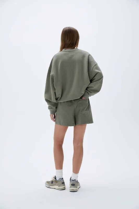 Vacation Relaxed Sweatshirt  -  Olive Green