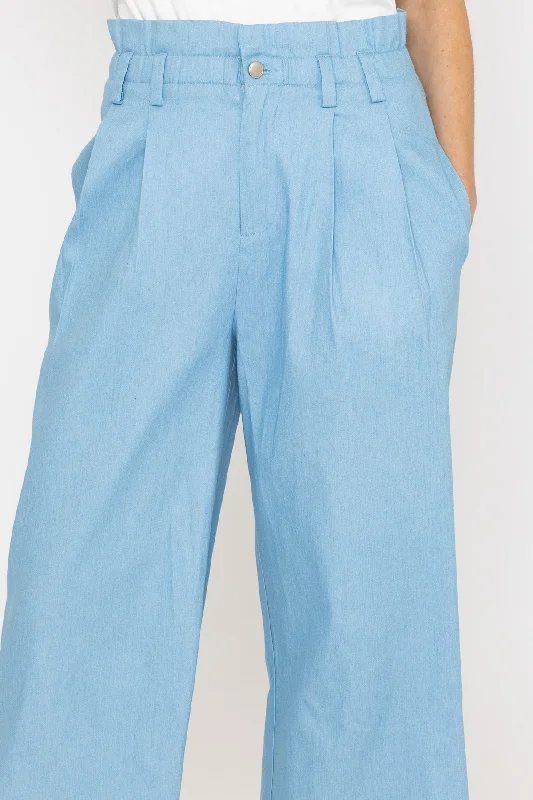 Wide Leg Chambray Pant