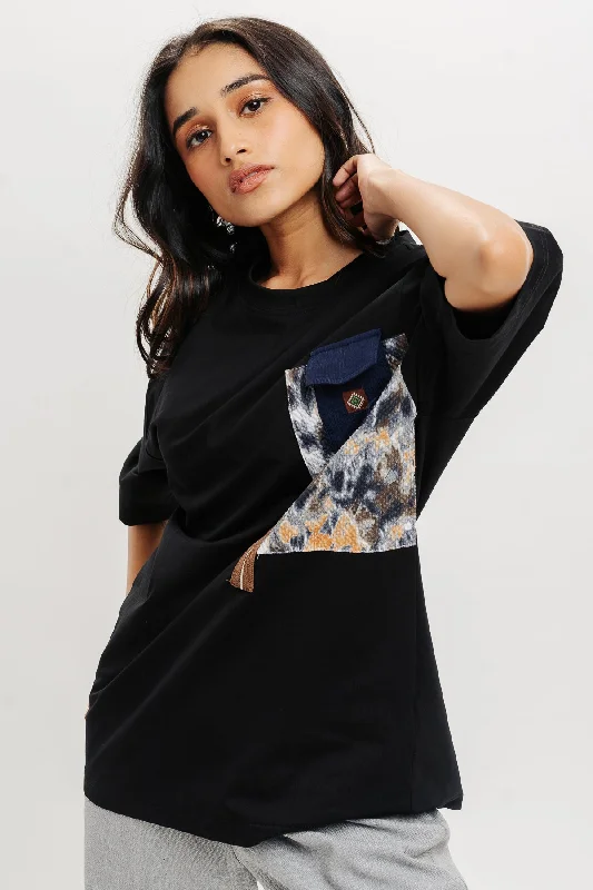 Patchwork Black T-Shirt