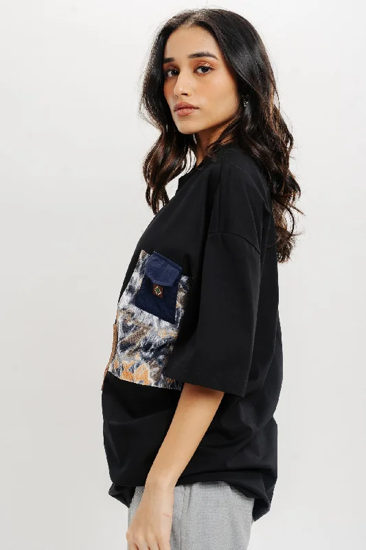 Patchwork Black T-Shirt