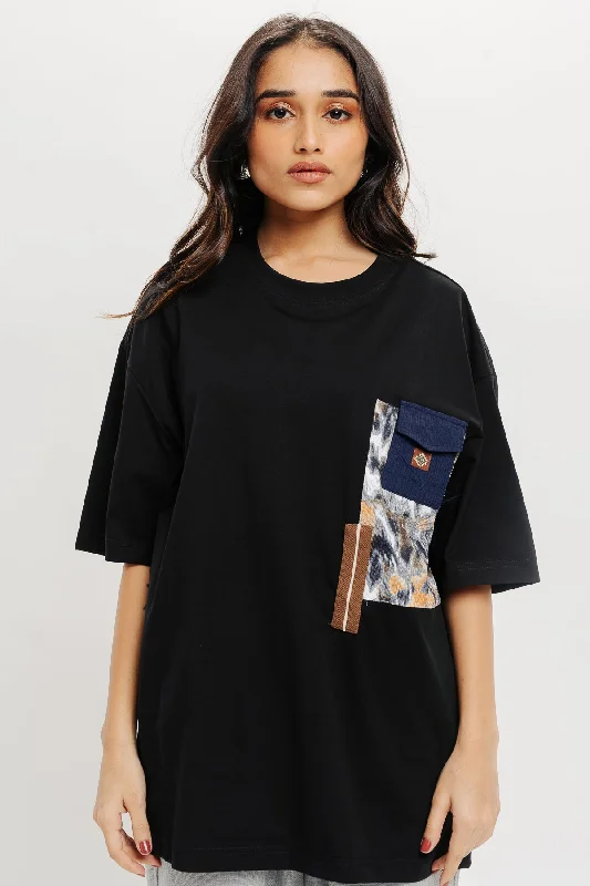 Patchwork Black T-Shirt