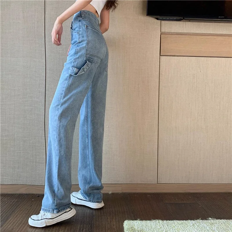 Casual High Waist Baggy Jeans