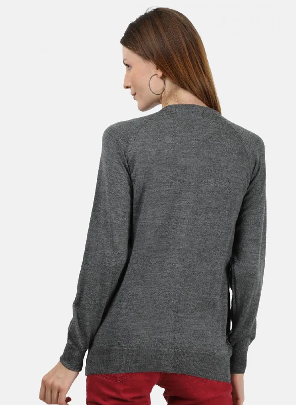 Women Grey Solid Cardigan