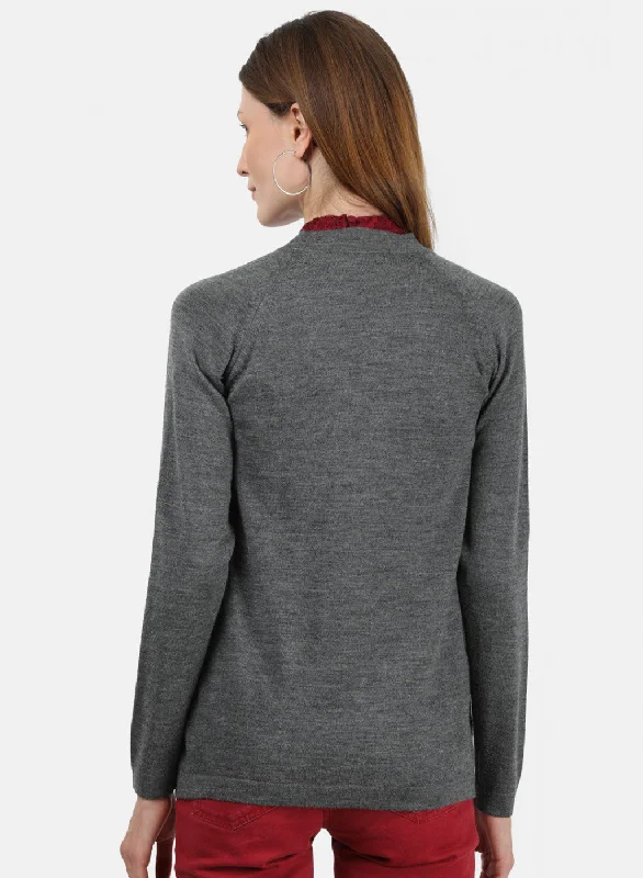 Women Grey Solid Cardigan