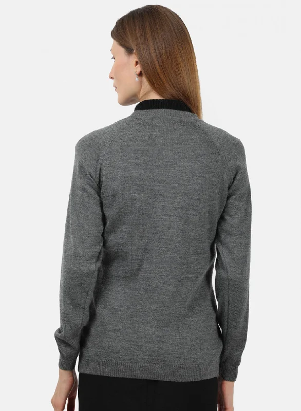 Women Grey Solid Cardigan