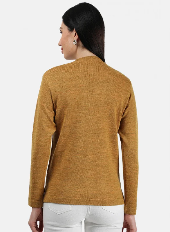 Women Yellow Solid Cardigan