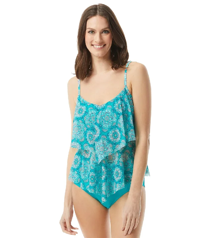 Beach House Women's Mystic Medallion Portia Mesh Layer Tankini Top Aloha Jade