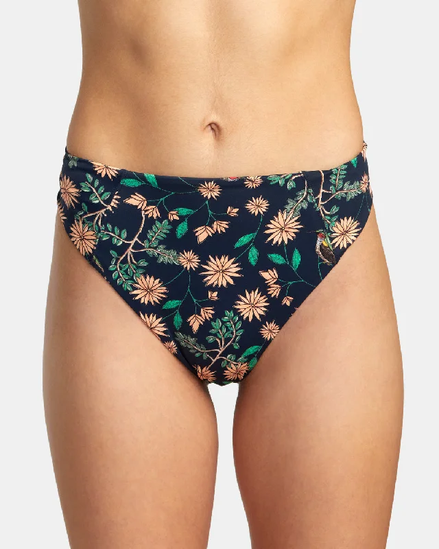 Byrd High Rise Cheeky Bikini Bottoms - Moody Blue