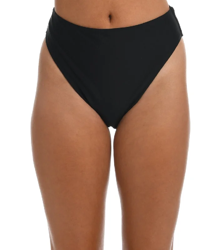 Hobie Women's Solids High Waist Bikini Bottom Black