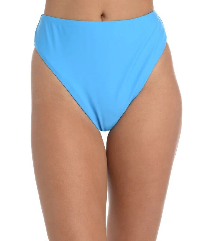 Hobie Women's Solids High Waist Bikini Bottom Blue Moon