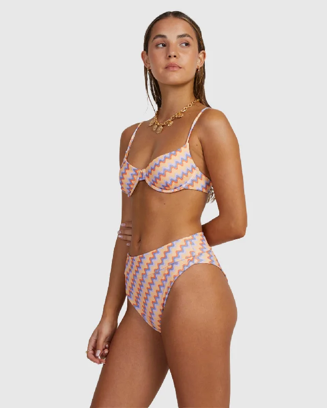 Retro Wave Cheeky Bikini Bottoms - Melon