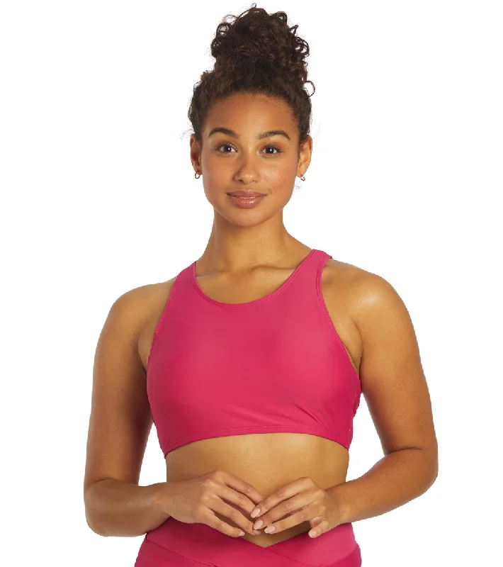 Sporti Active High Neck Crop Bikini Top Orchid