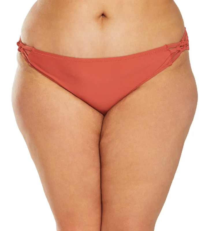 Volcom Plus Size Simply Solid Full Bikini Bottom Burnt Red