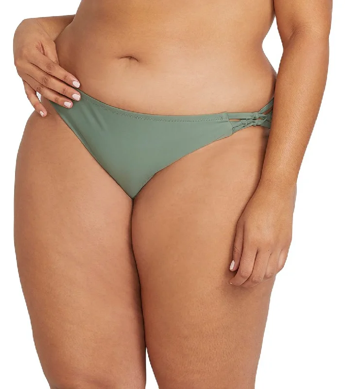 Volcom Plus Size Simply Solid Full Bikini Bottom Dark Green