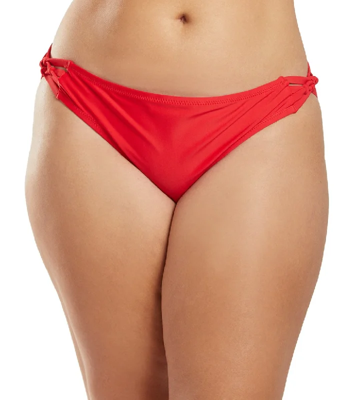 Volcom Plus Size Simply Solid Full Bikini Bottom True Red