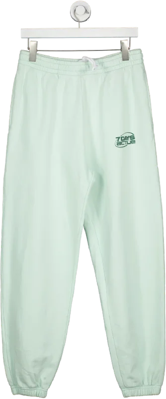 7 Days Active Green Organic Sweatpants With Logo UK S